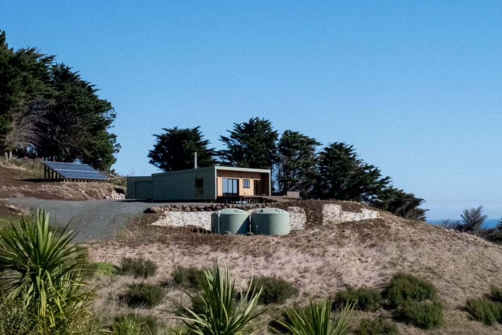'The Bach' comes in One, Two and Three Bedroom designs. These Homes meet the 70m2 Granny Flat Regulations. Nordic Pine and Colorsteel Cladding. These prefabricated modular homes are built in Raglan.